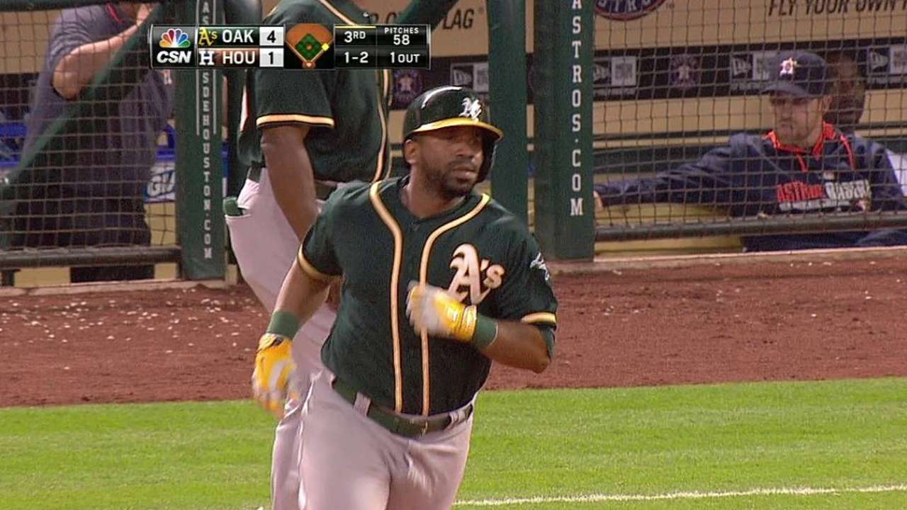 Donaldson, Callaspo guían a Atléticos sobre Astros