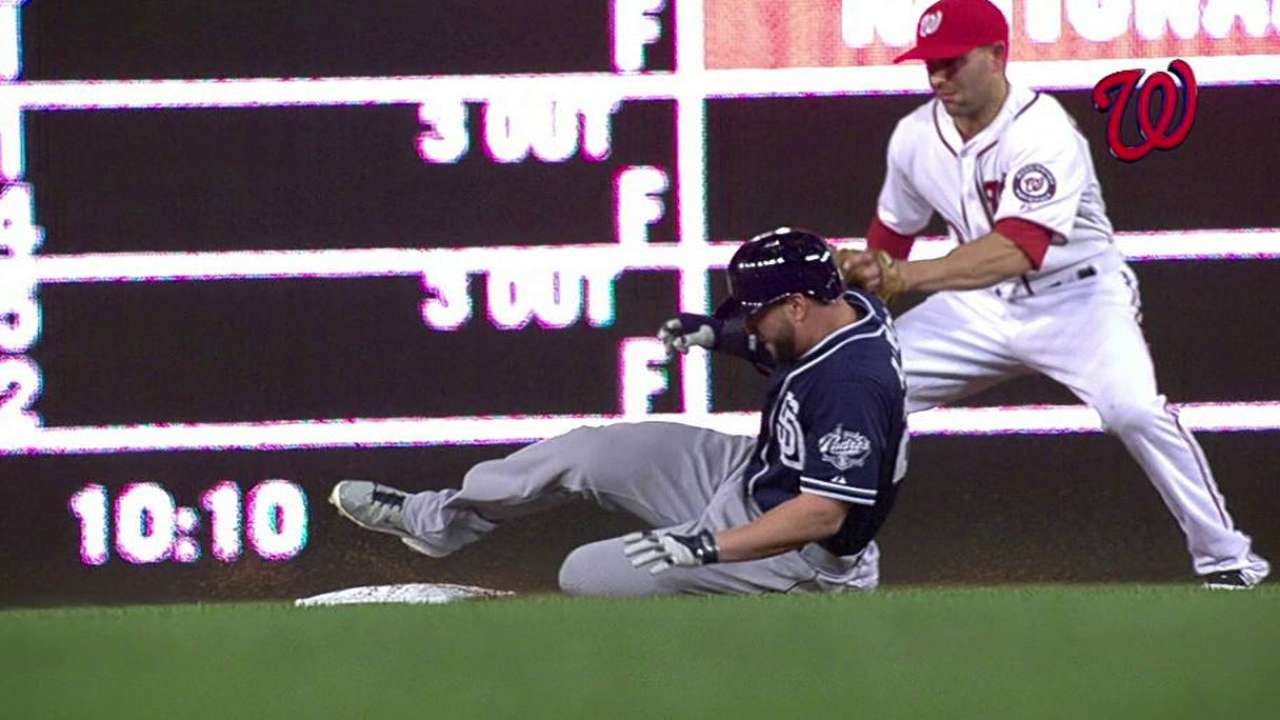 Nats' challenge wipes out Padres' steal in ninth