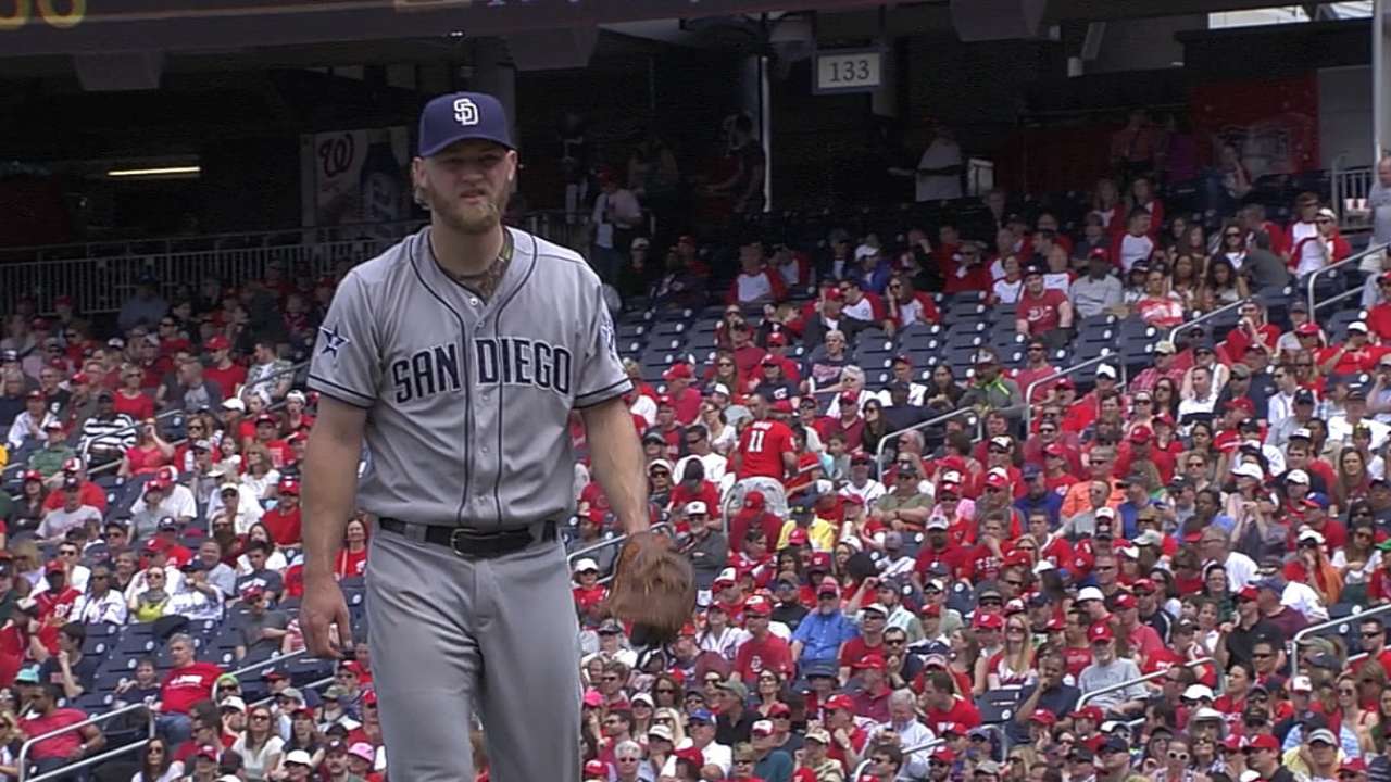 Padres silenciados por Roark y los Nacionales