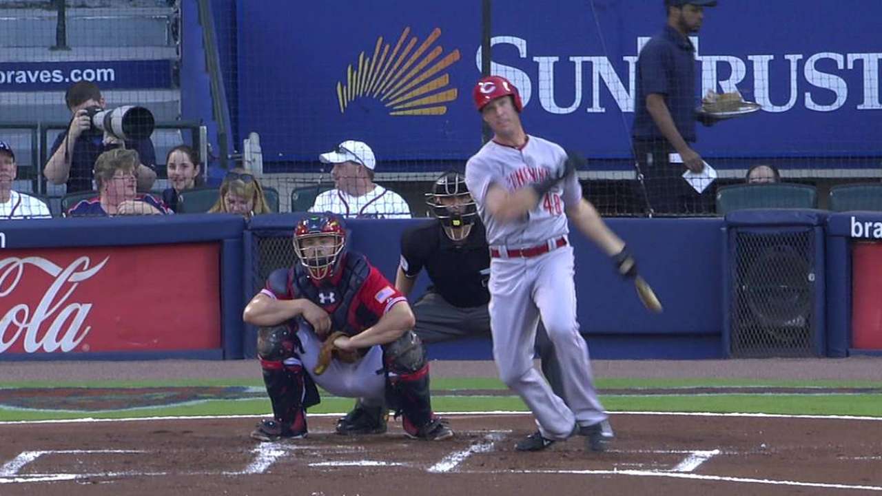 Reds shut down after first in loss to Braves