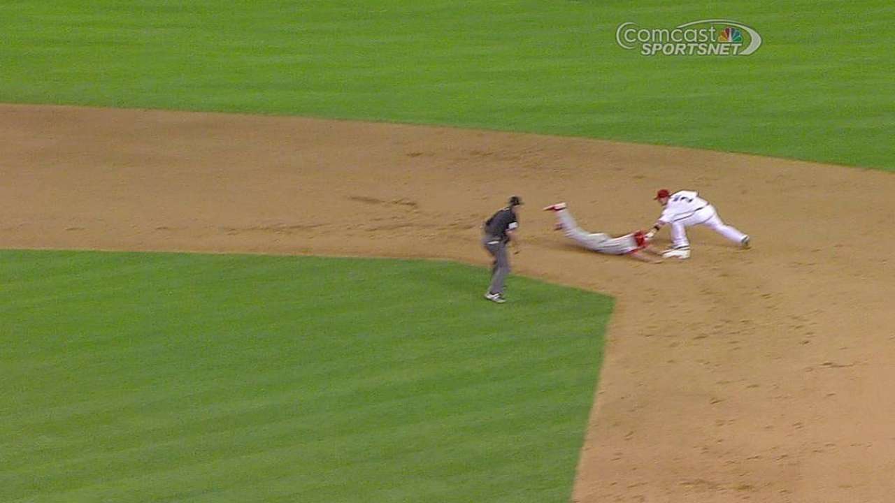 Sandberg wins challenge on close play at second