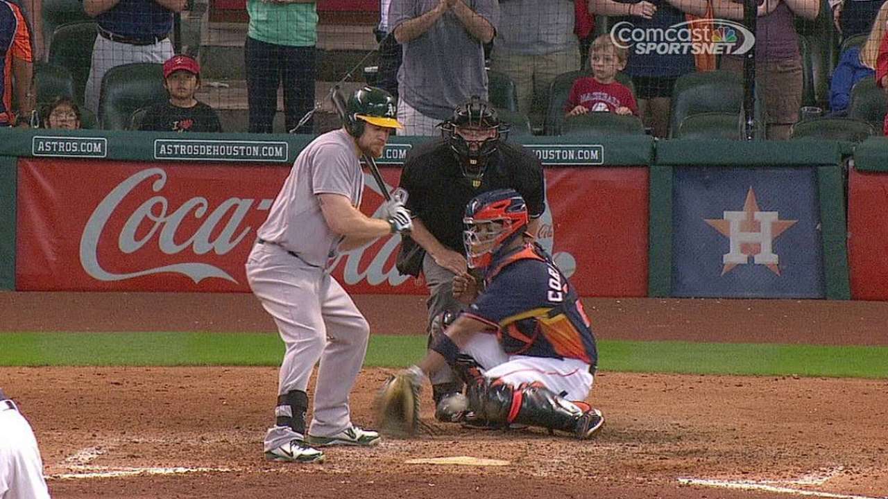 A's lineup cooled down by McHugh, Astros