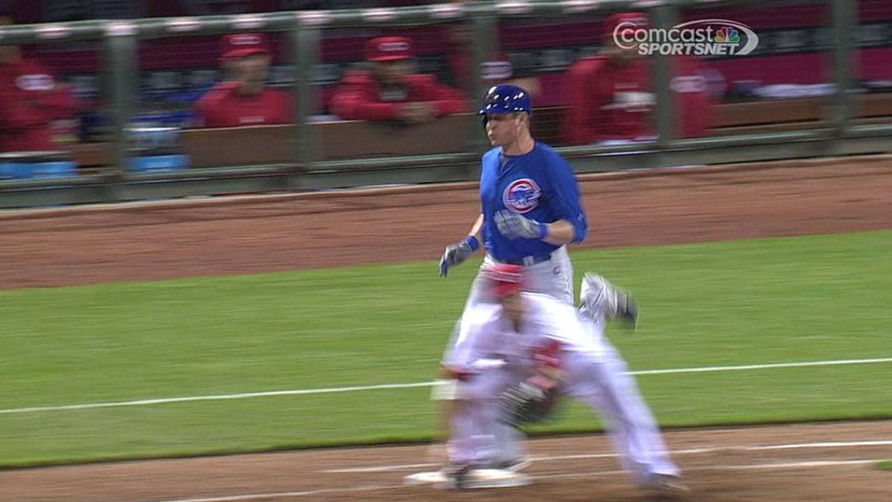 Call stands after Cubs' challenge in ninth inning