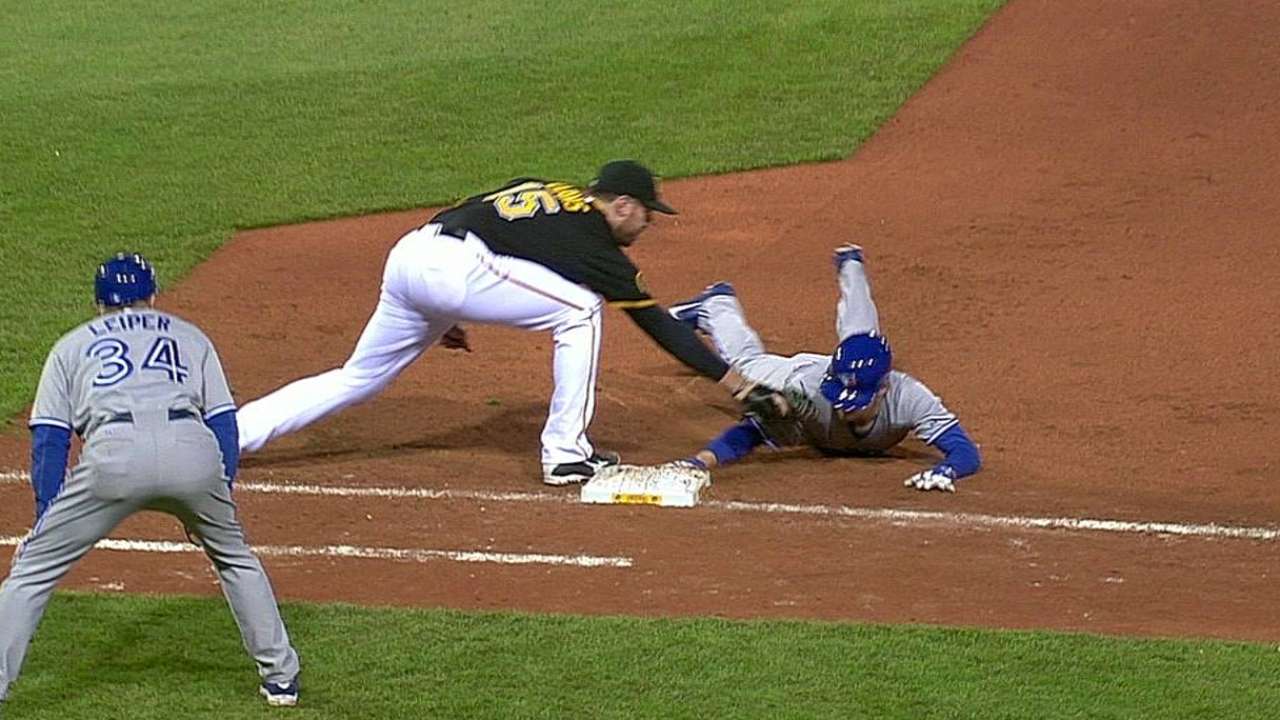 Blue Jays, Bucs lose challenges at first base