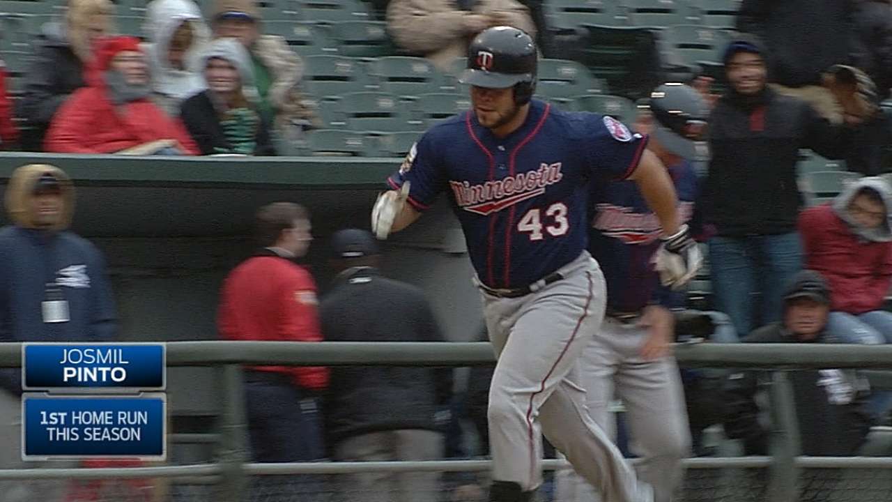 Pinto a classic 'hitting-first' catcher for Twins