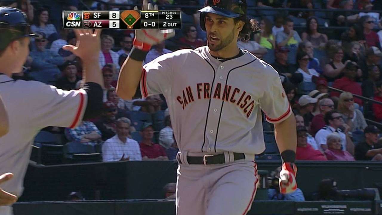 Pagán dio HR y Gigantes remontaron vs. Diamondbacks