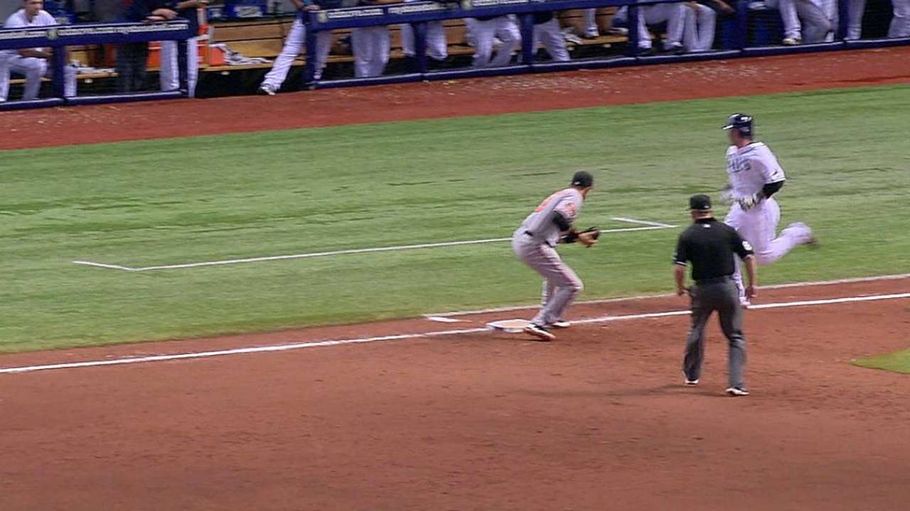 Out call in ninth confirmed in O's-Rays clash