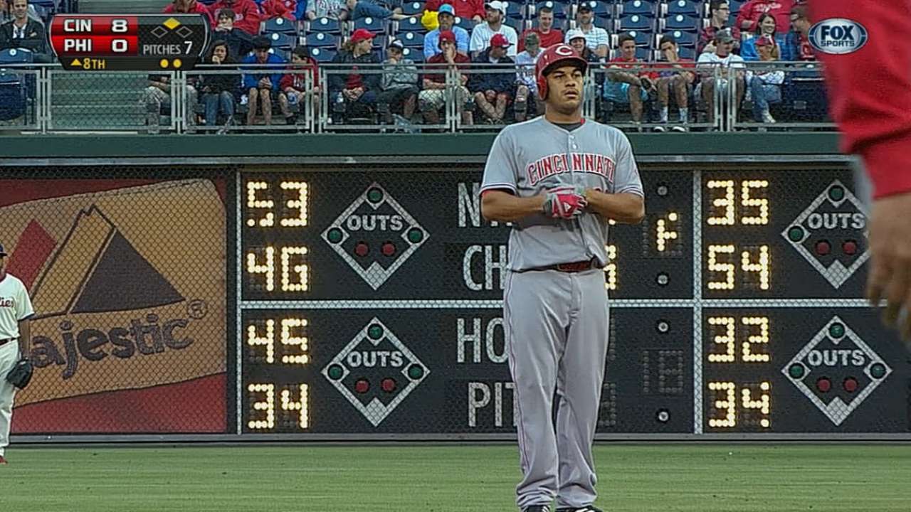 Reds seek to boost bench by calling up Lutz