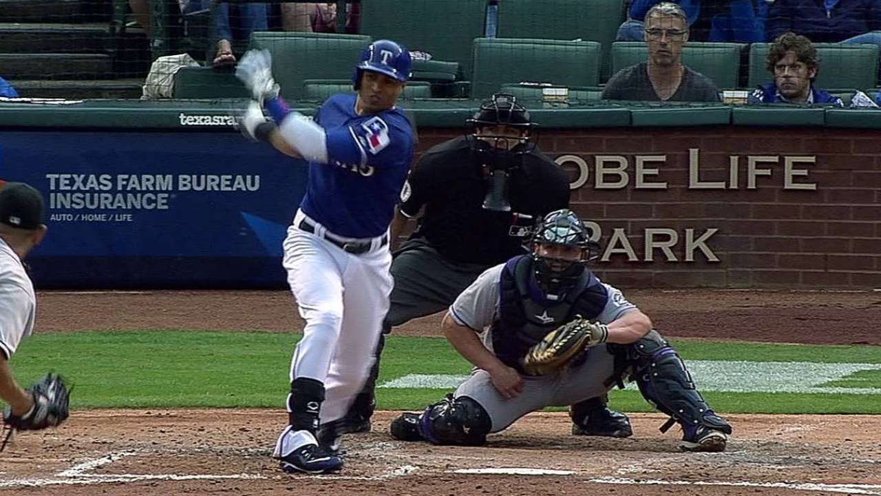 Harrison, Rangers pintaron de blanco a los Rockies