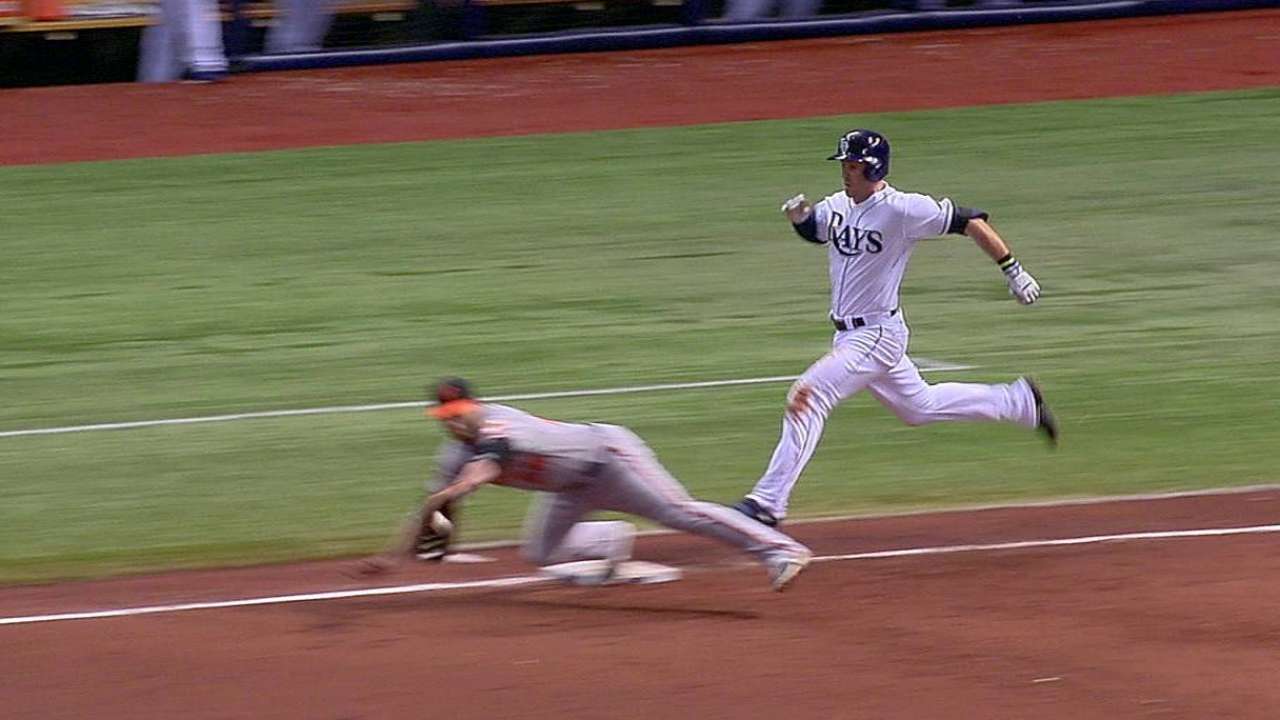 Close play at first confirmed after Rays challenge