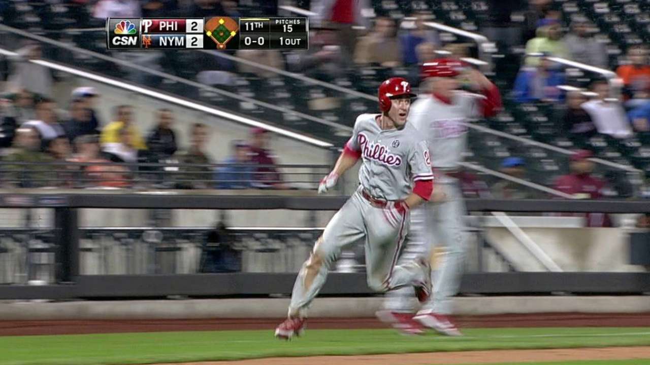 Byrd y los Filis vencen a Mets en 11 entradas