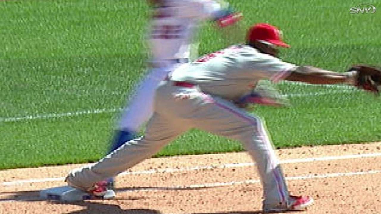 Collins loses challenge on close play at first