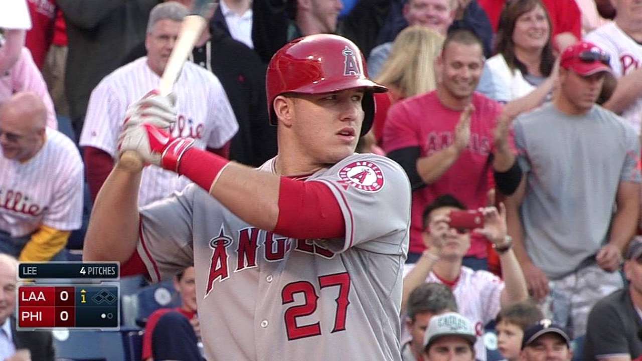 Trout returns to Philly on other side of fence