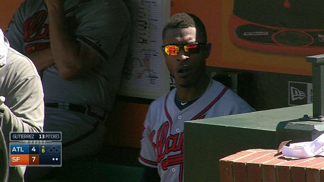 B. Upton ejected for arguing strike call