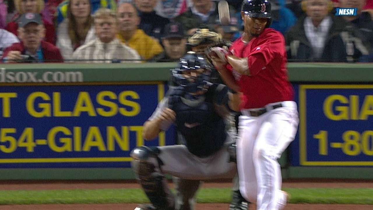 Bogaerts hit above left wrist, escapes serious injury