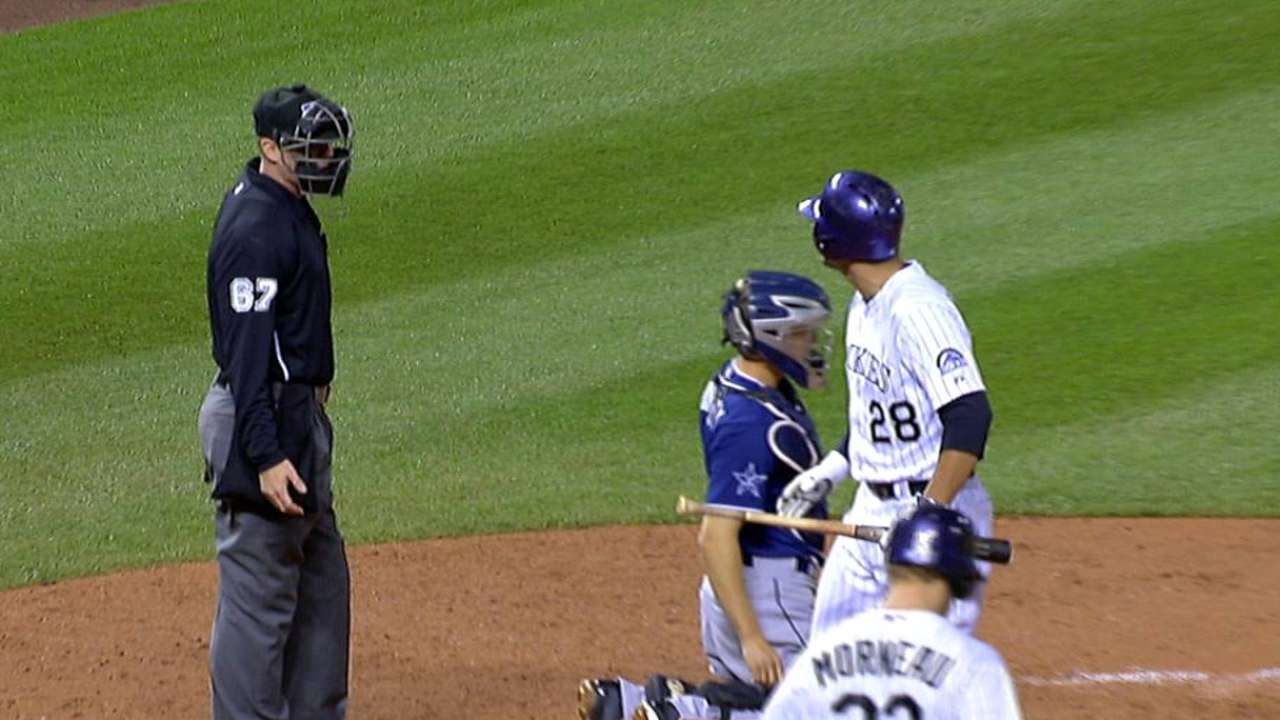 Arenado tossed for arguing called third strike