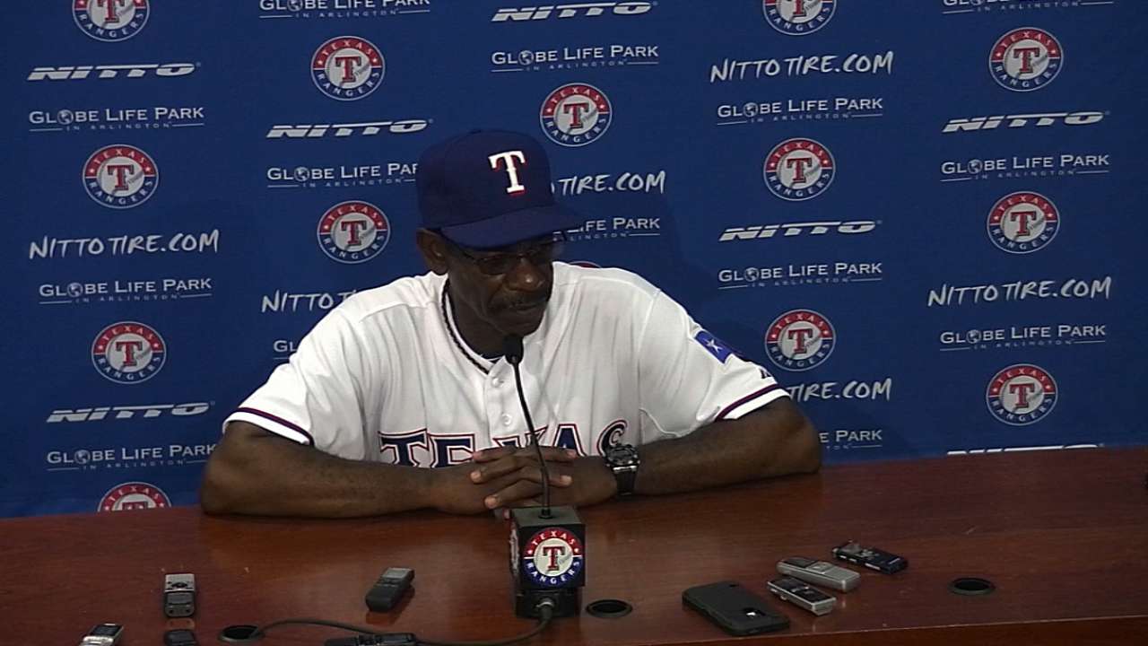 Washington ties Valentine for Rangers games managed
