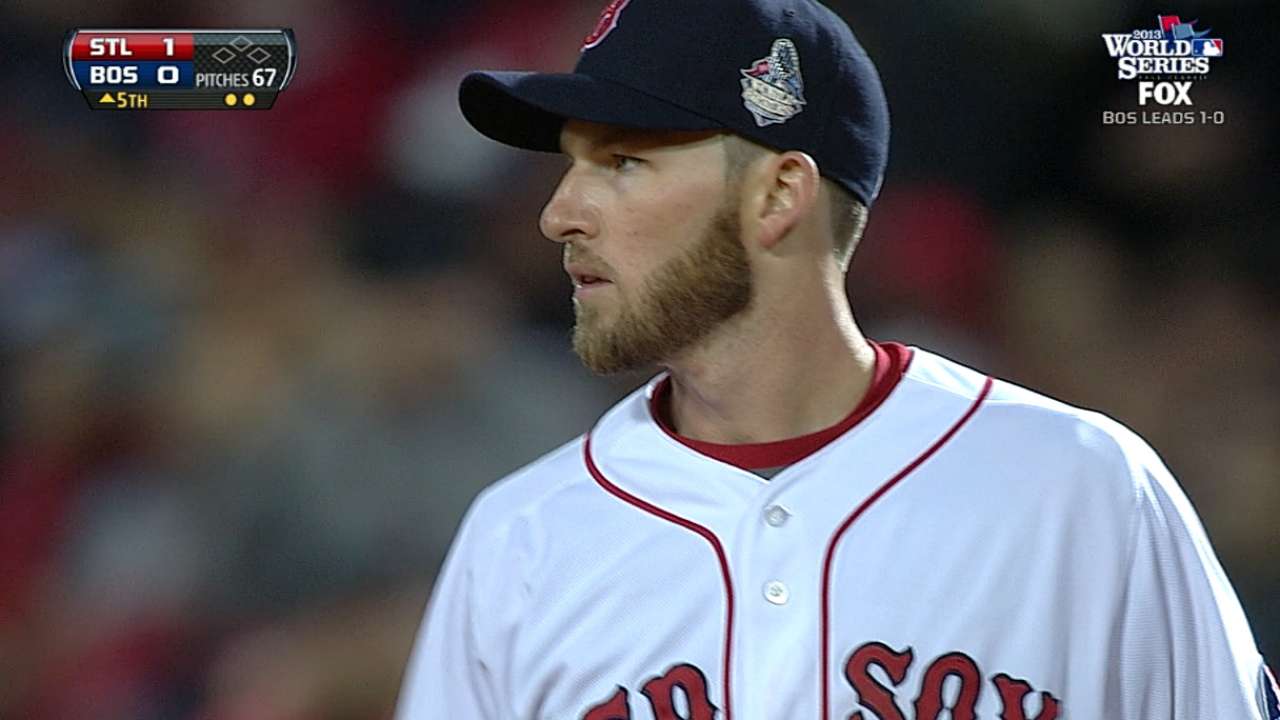 Drew enjoys some pregame work at Fenway