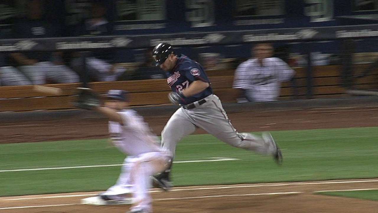 Play stands after Twins challenge call vs. Padres