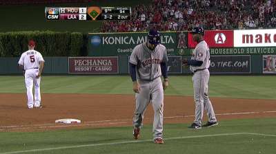 Springer hurts right hip flexor on pickoff play