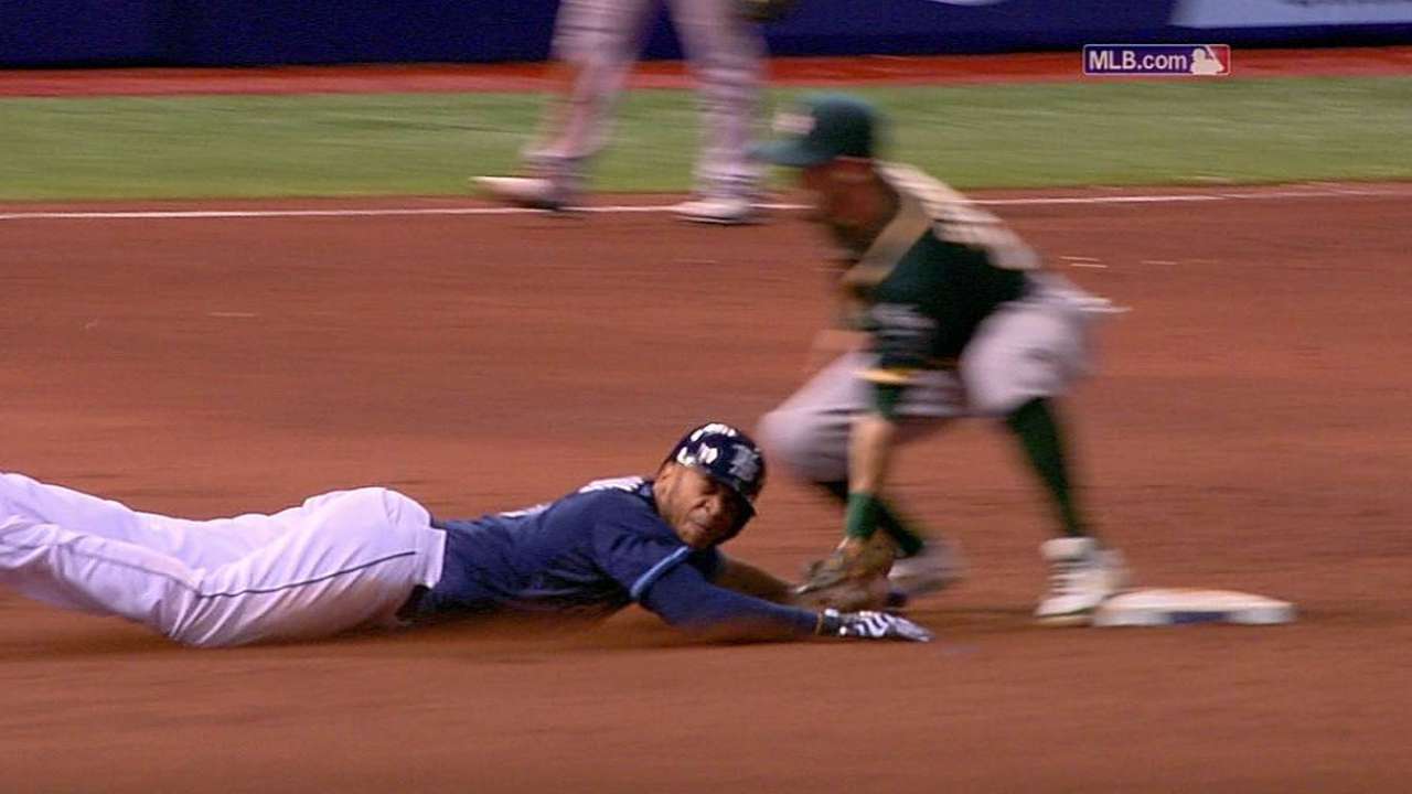 Overturned safe call sends A's-Rays to extras
