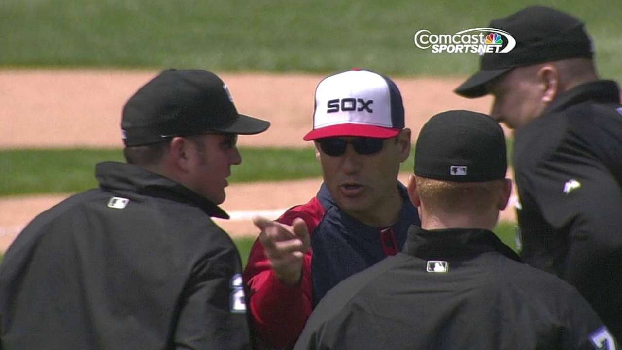 Ventura ejected after umpires change call