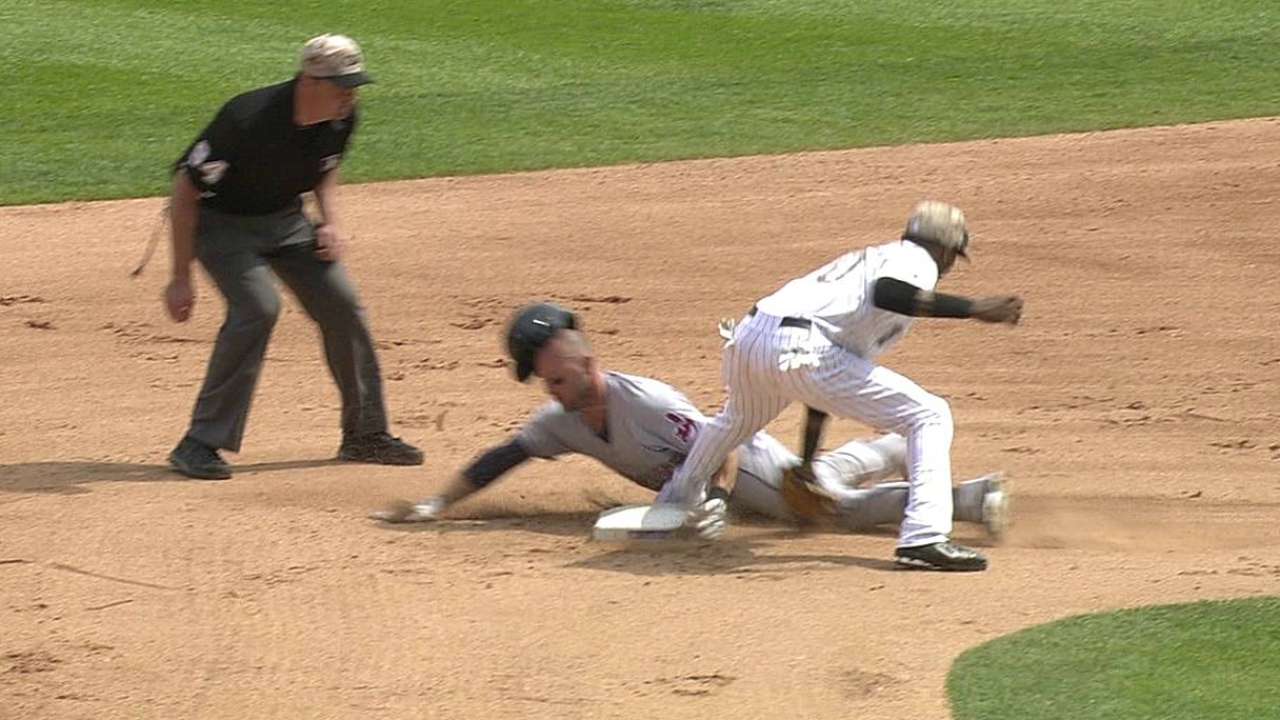Indians lose challenge on close play at second