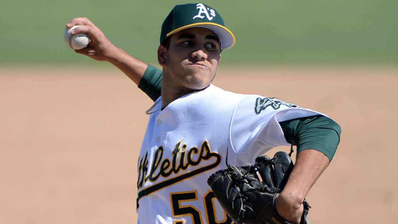 A's send Friars pitcher to complete Blanks trade