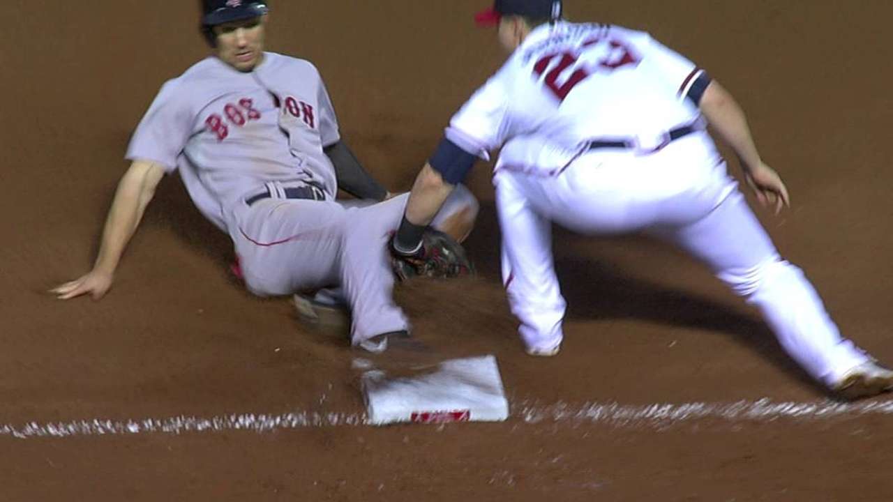 Braves lose challenge on steal of third base