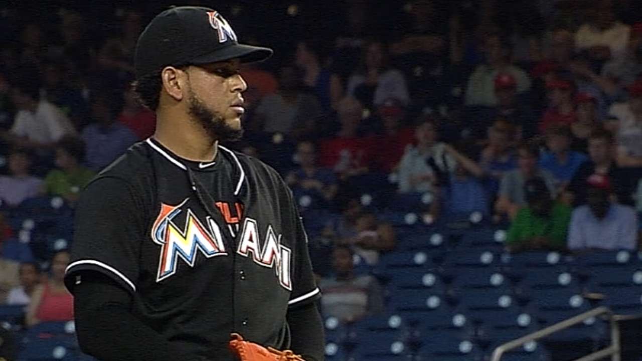Alvarez exits after five innings due to stiff elbow