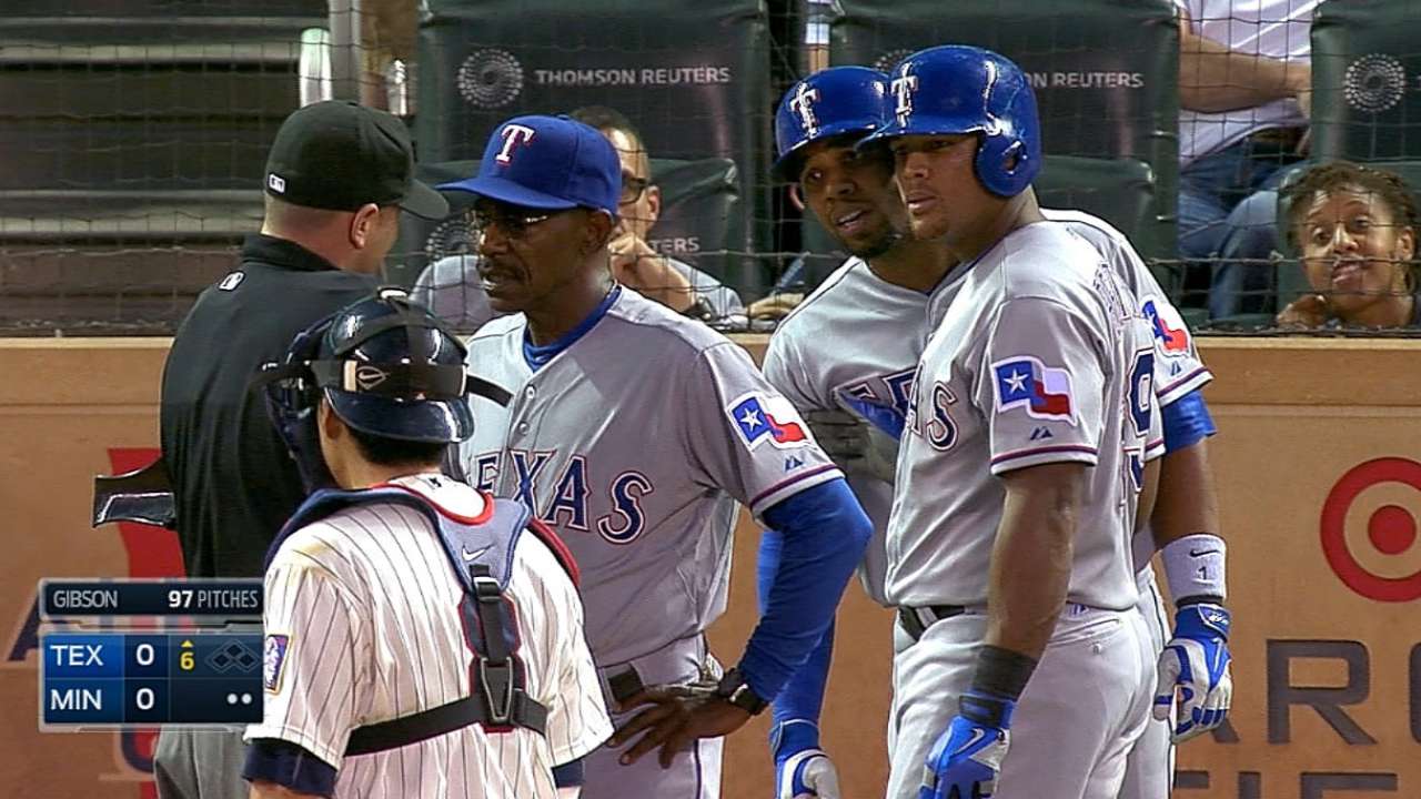 Andrus thrown for a loop by ejection