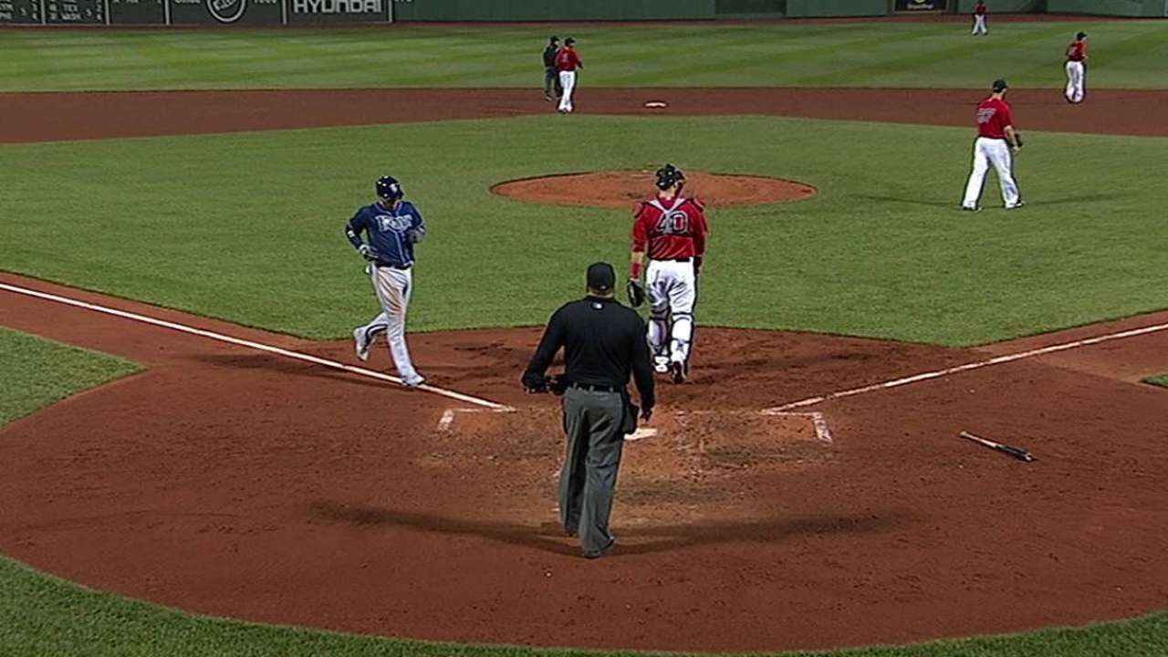 DeJesús pega 2 hits pero Rays caen con Boston