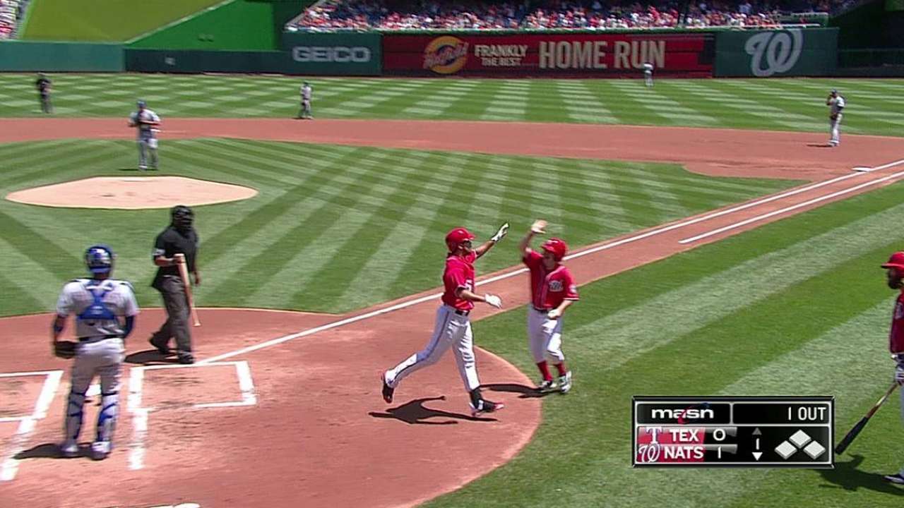 Nacionales batean 4 jonrones y vencen a Rangers