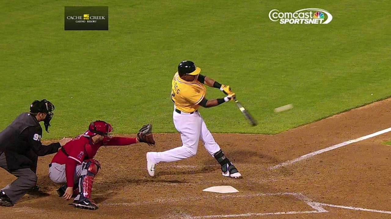Céspedes remolca 5 y Atléticos apalean a Angels