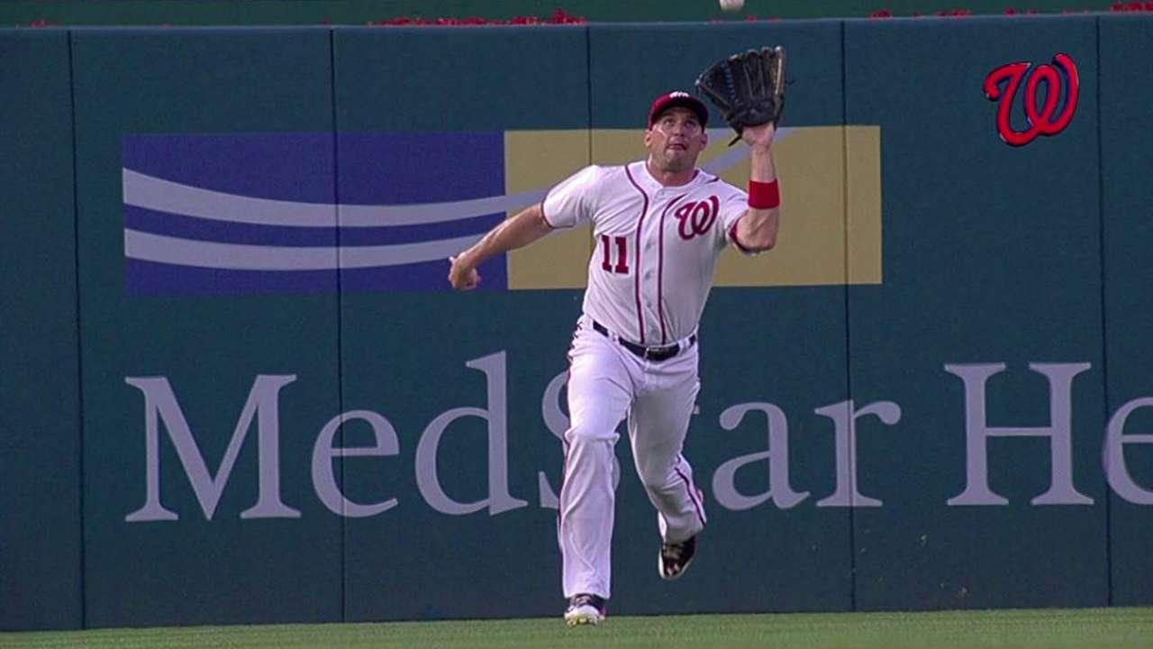 Zimmerman handles left field with ease -- and no E's