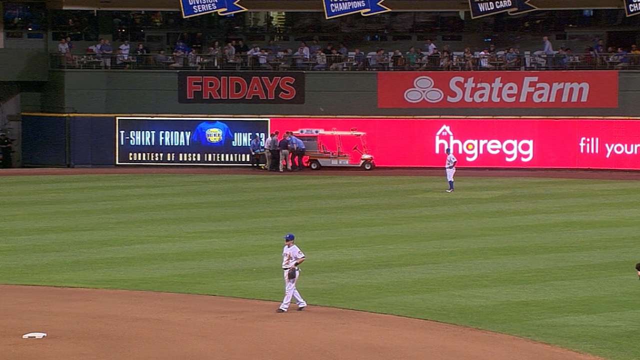 Fan falls into Brewers bullpen, taken to hospital