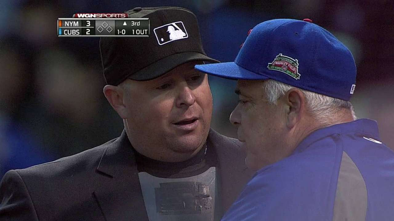 Renteria ejected for arguing balls and strikes