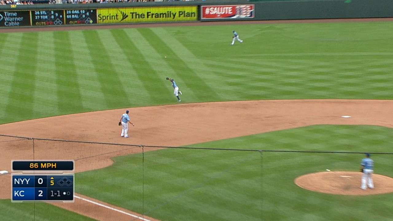 Royals' defense golden in preserving win over Yanks