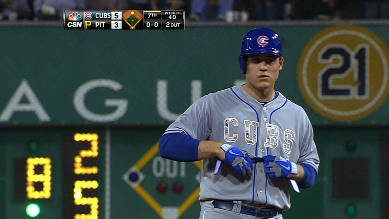Rizzo drives in three to lead Cubs past Pirates