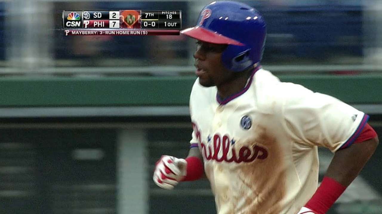 Brignac y Mayberry dan a Filis triunfo ante Padres
