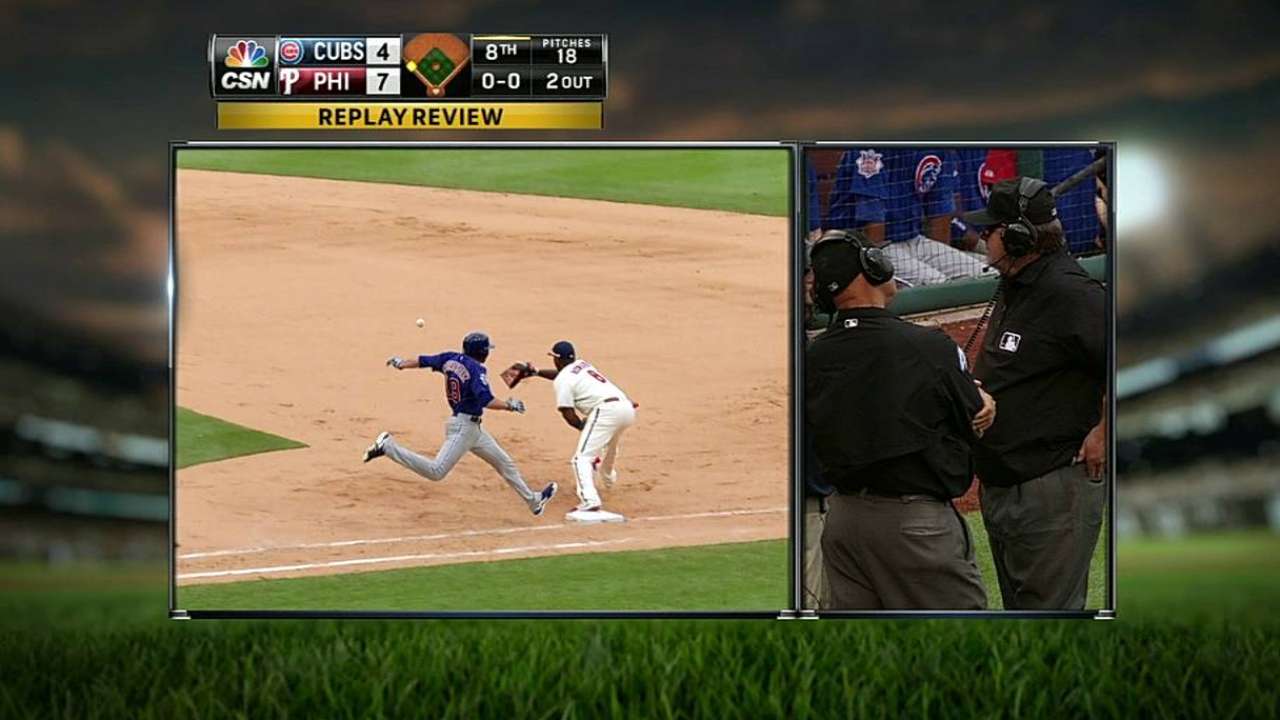 Cubs' eighth ends after Renteria loses challenge