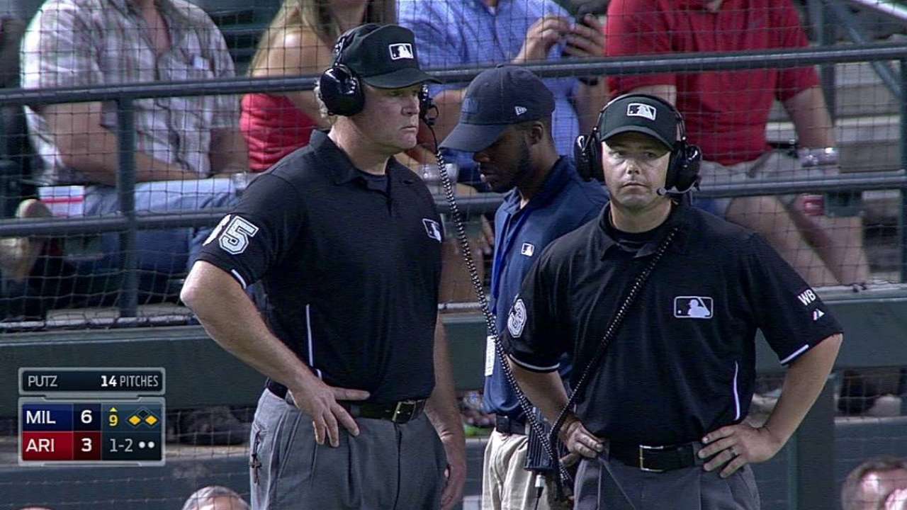 Gibson ejected after umpires' review
