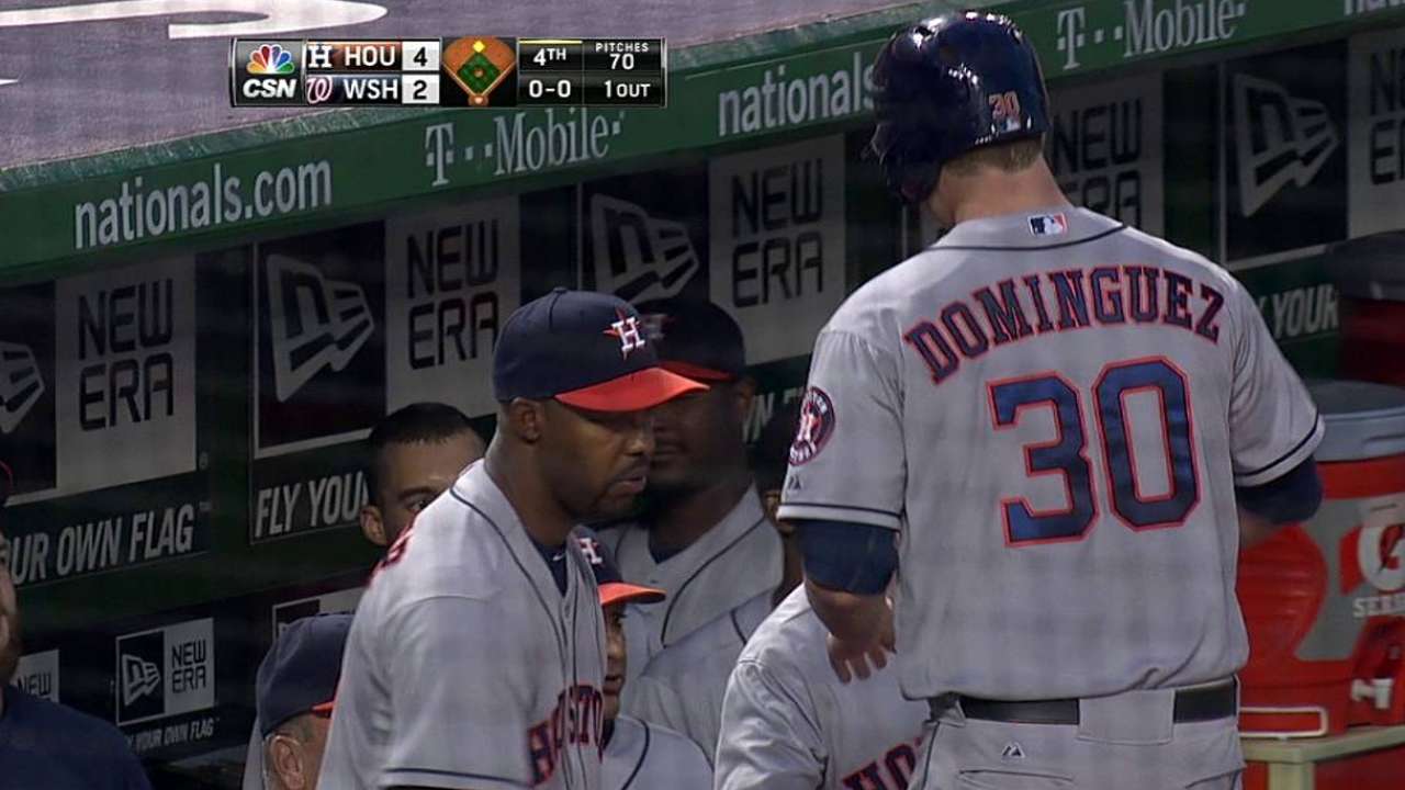 Astros volvieron a caer por la mínima en Washington