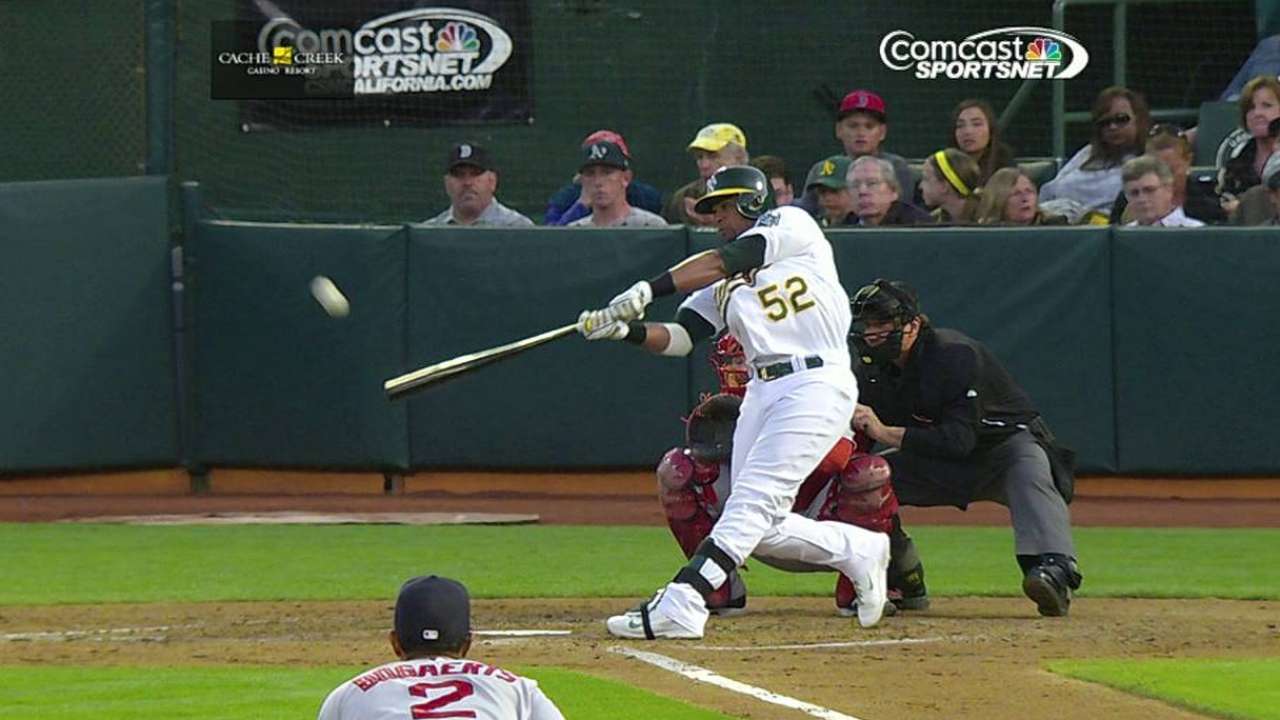 Céspedes da HR y Oakland doblega a Medias Rojas
