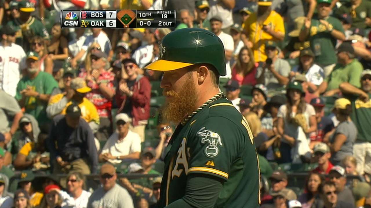 A's call on closer Doolittle to pinch-hit in 10th