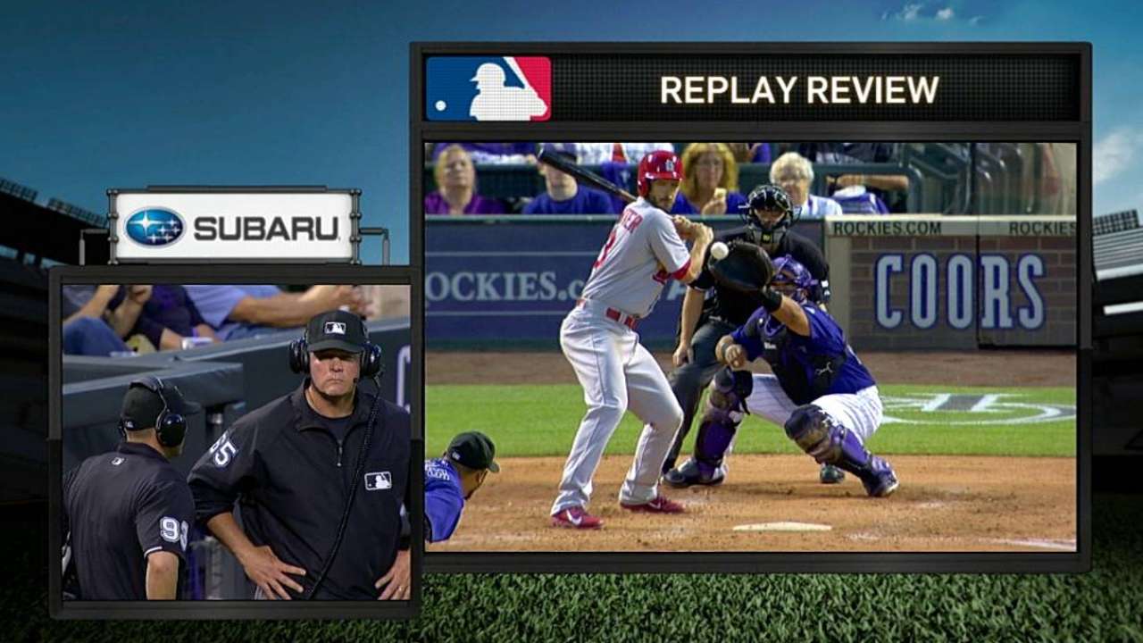 HBP call stands following Rockies' challenge