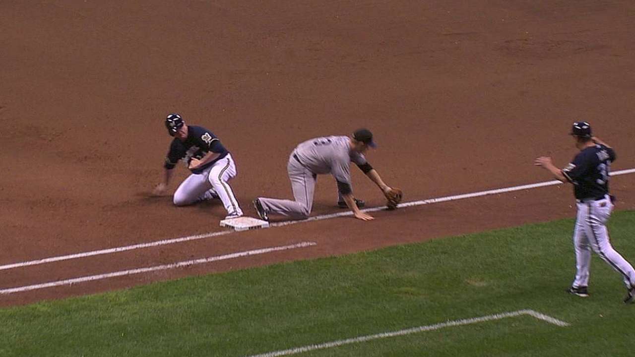 Weiss loses challenge of play at first vs. Crew