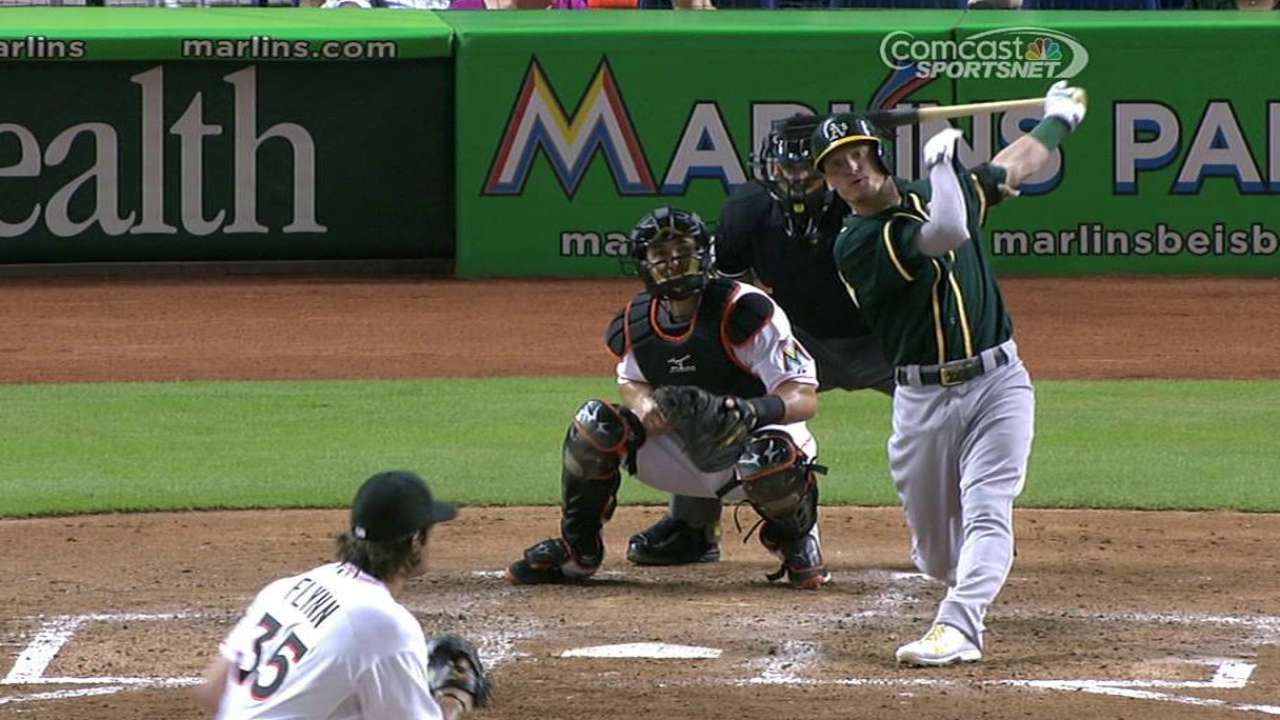 Atléticos anotan cuatro en la 9na y vencen a Marlins