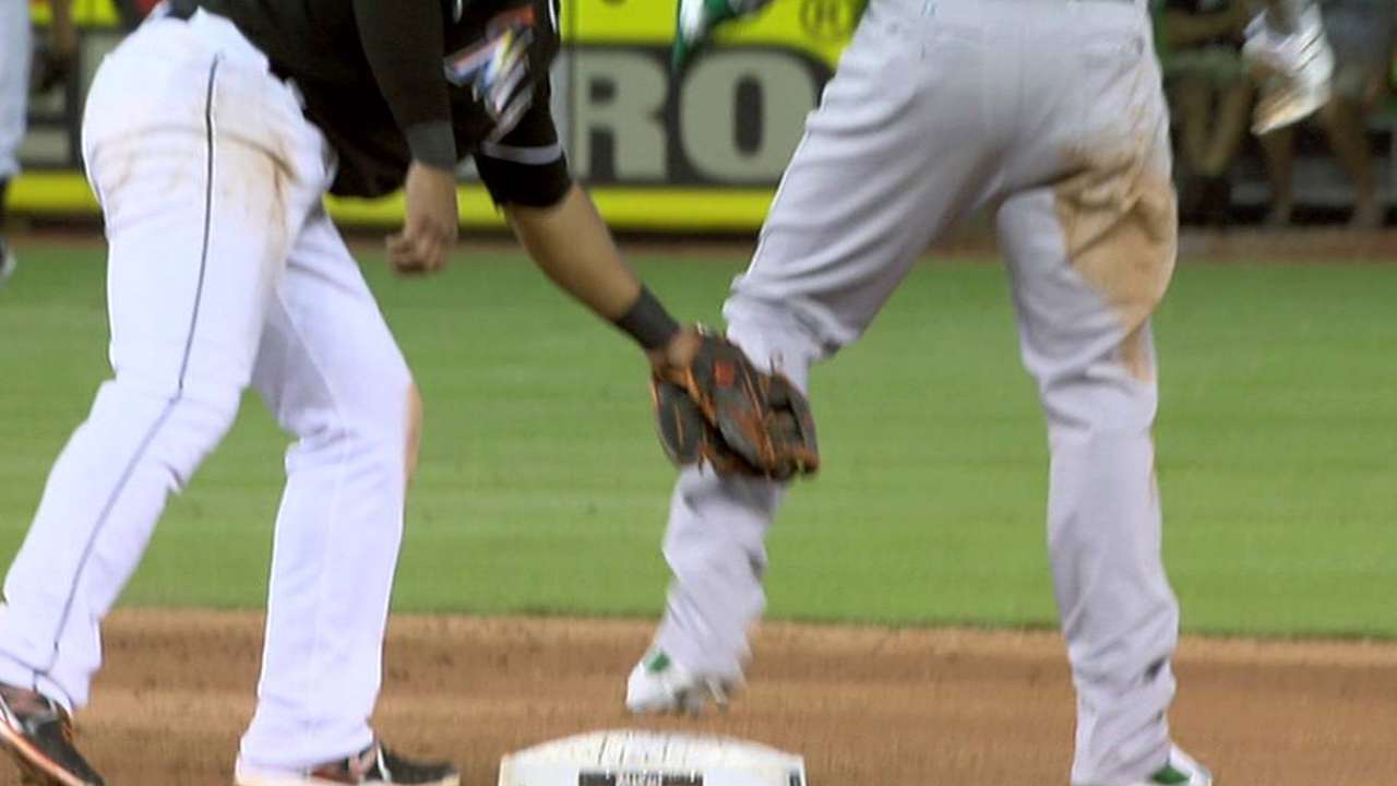 Marlins win challenge, catch Cespedes on steal