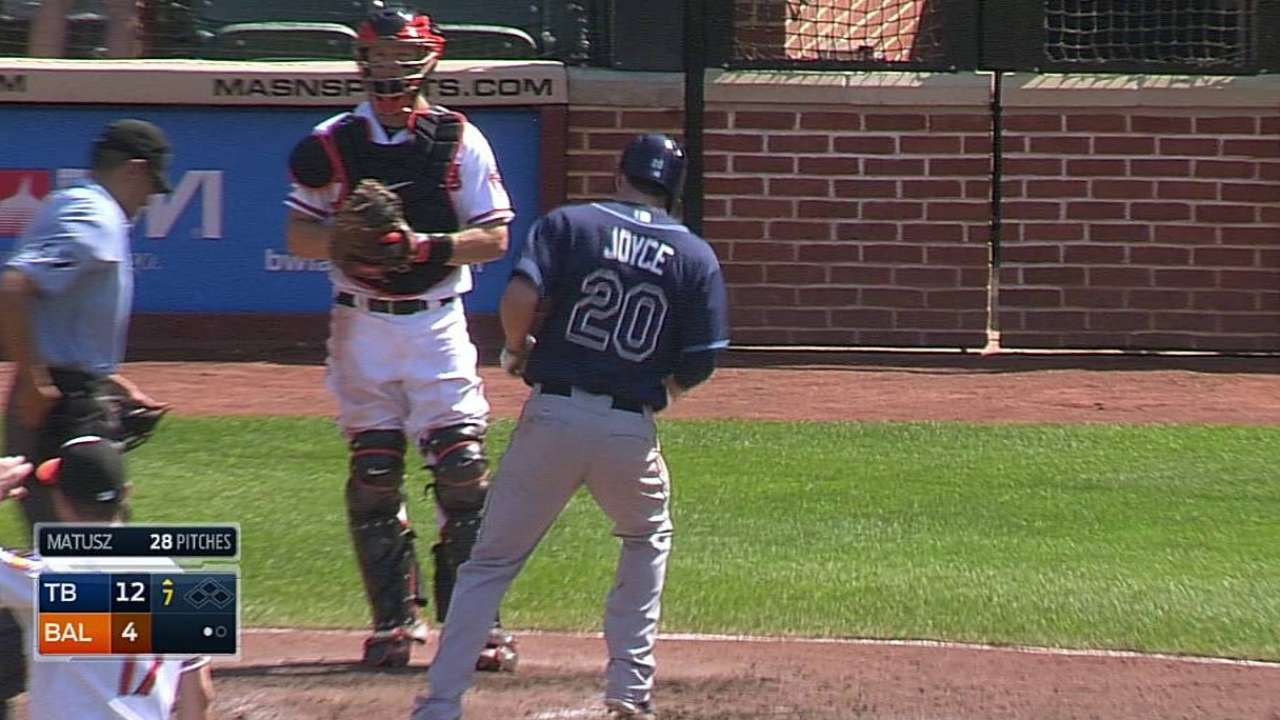 Rays apalearon a Orioles en gran tarde de Joyce